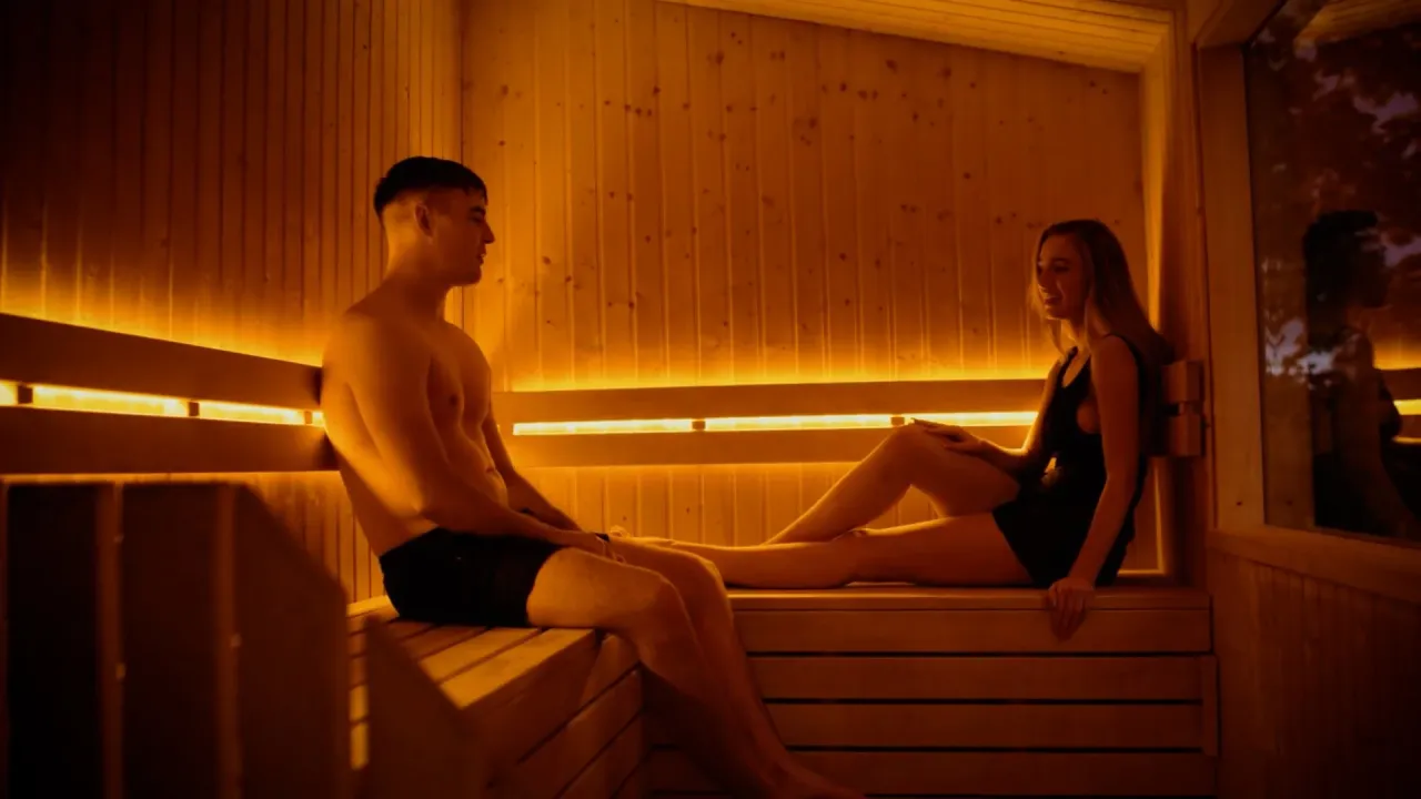 A practical outdoor sauna setup.