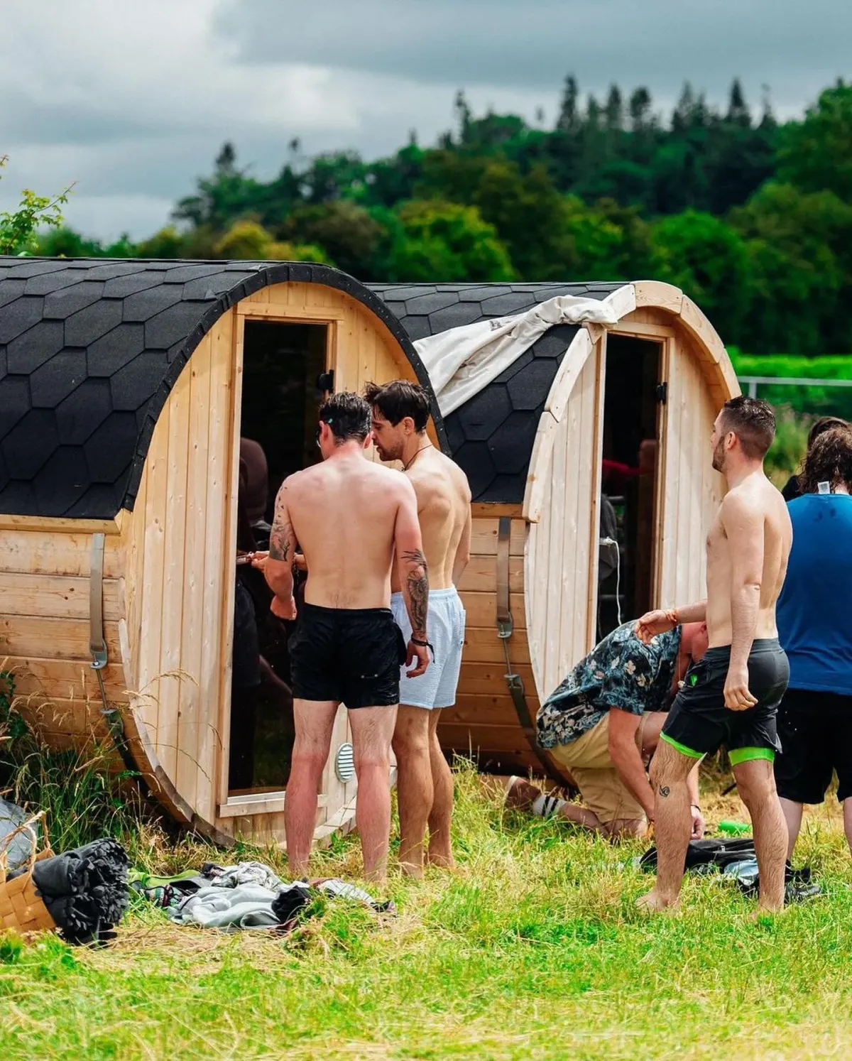 A practical outdoor sauna setup.