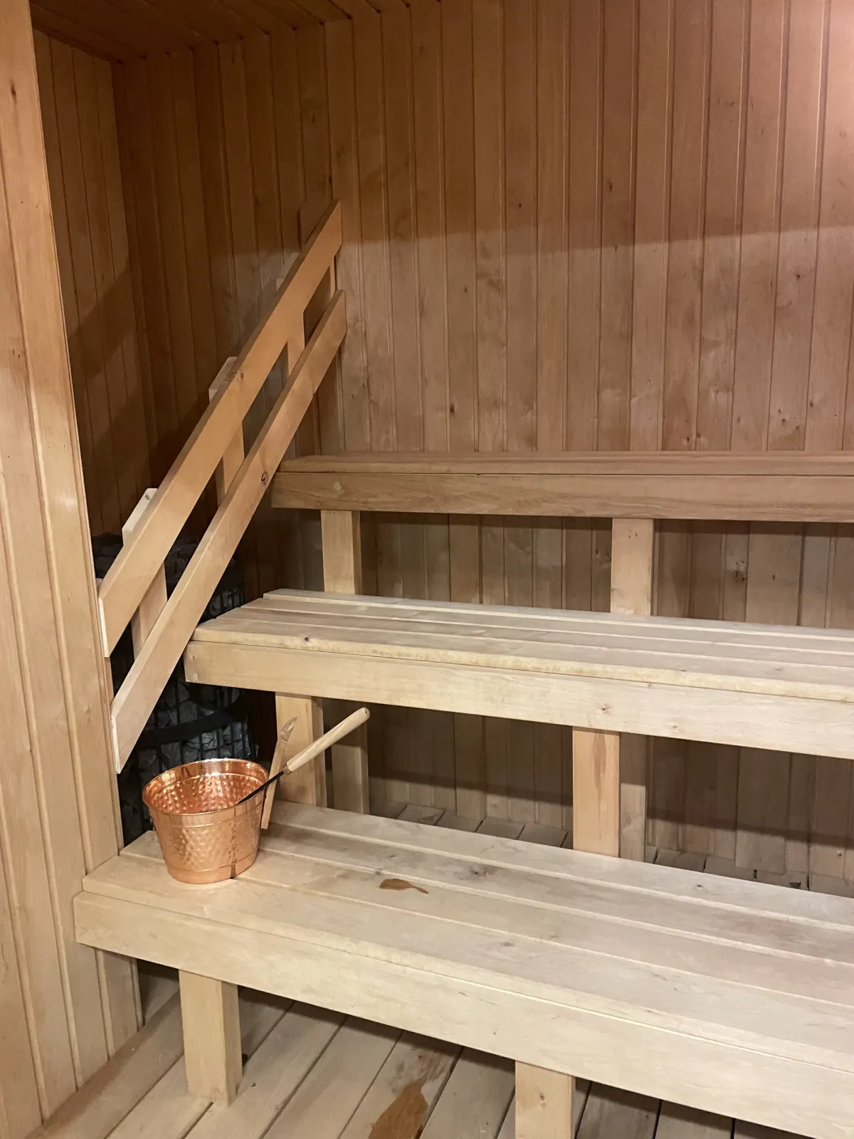 A practical outdoor sauna setup.