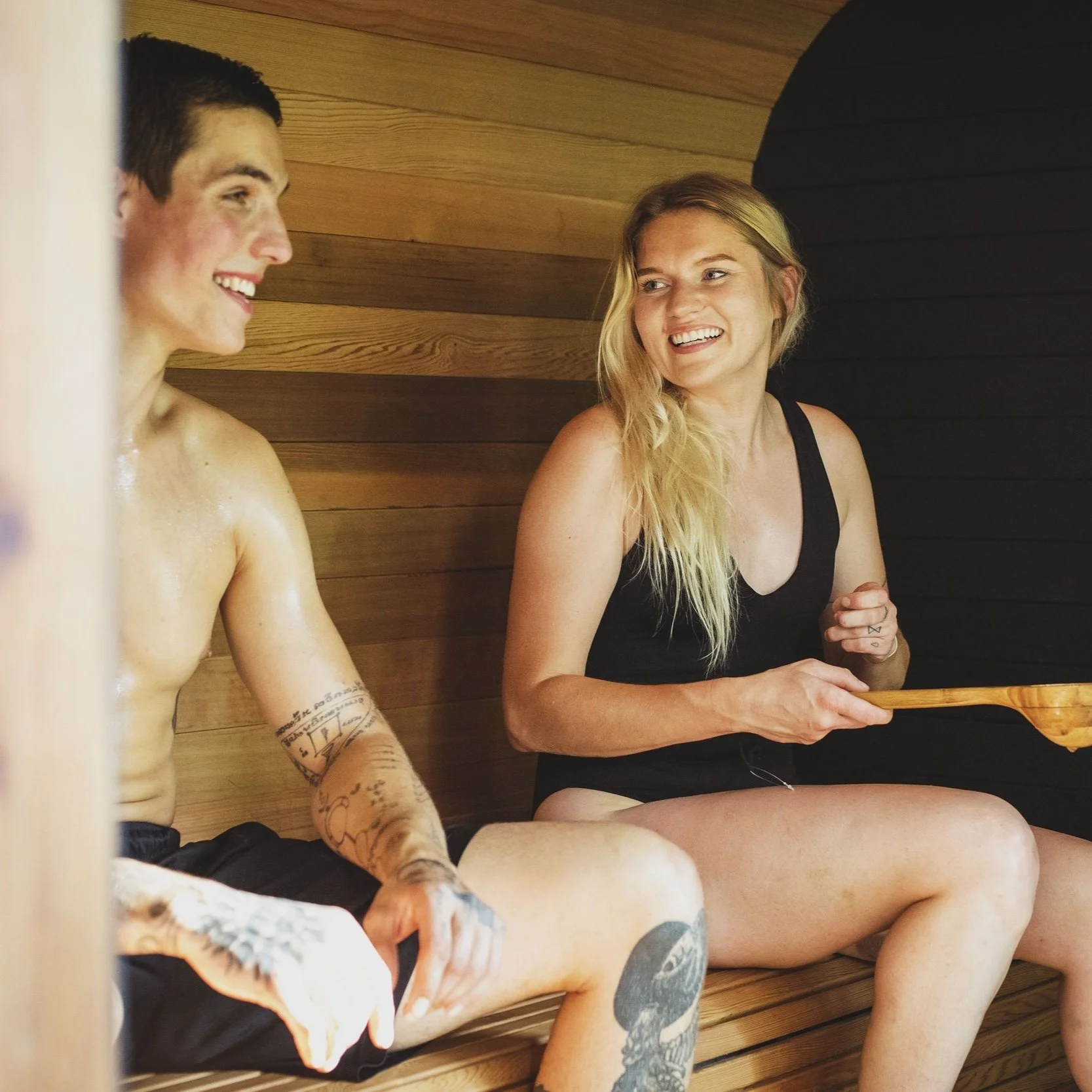 Sauna Society outdoor setup